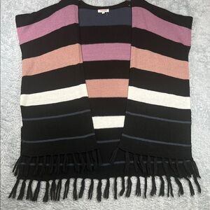 Cynthia Rowley Striped Fringe Sweater Vest